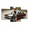 Nástenné hodiny 100x60 klasické auto retro auto (Nástenné hodiny 100x60 klasické auto retro auto)