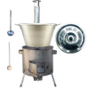 Green Home kotlík na guláš nerez 1,2 mm 40 l INOX, Green Home pokrievka nerez INOX, STRONG CLASSIC nerezová hrubostenná kotlina 1,5 mm 45 cm, naberačka nerez INOX, vareška 50 cm SMREK