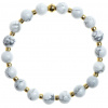 Pozlátené stopery, kameň lesklý čierny achát, howlite, tigrie oko 6-10mm Veľkosť korálok: 8mm, Typ korálok: lesklý achát, Obvod zápästia: XS 15 cm