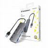 Hub USB-A rozdeľovač adaptér 4xUSB-A 3.0 hliníkový s káblom 30 cm