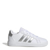 adidas Girls Grand Court Trainers White/ Silver 5 (38)