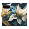 Flip pouzdro iSaprio - Google Pixel 10 / 10 Pro - Gold Flowers s kapsičkami na karty (Flipové knížkové pouzdro, obal, kryt iSaprio s přihrádkami na karty a motivem)