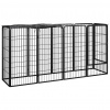 vidaXL Ohrádka pre psov 10 panelov čierna 50x100 cm práškovaná oceľ - Čierna - 17211-158814