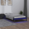 vidaXL Posteľný rám s LED, sivý 90x190 cm, jednolôžko, drevený masív