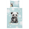 DETEXPOL Obliečky do postieľky Baby Panda modrá Bavlna, 100/135, 40/60 cm