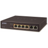 Planet FSD-604HP, PoE switch 4x PoE 802.3at 60W + 2x 100Base-TX, VLAN, extend mód 10Mb/s do 250m, fanless, ESD