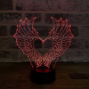 Stolná 3D LED lampa Krídla lásky