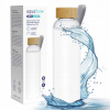 Sklenená fľaša na vodu 0,7 l Fľaša Na Pitie AquaFloow + neoprénové puzdro 700 ml biela