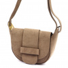 Dámska béžová kabelka cez rameno, crossbody kabelka z semišovej kože Luka 25-049 24 x 16 x 9 cm