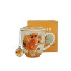 Porcelánový hrnček s infúzorom a závesom DUO ART GALLERY SUNFLOWERS BY V. VAN GOGH 400 ml