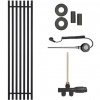 CERANO - Kúpeľňový radiátorový set Francesco - kombinované vykurovanie, wifi tyč - bočné jednobodové pripojenie - 872W - čierna matná - 1500x390 mm