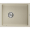 Mexen Pedro žulový drez s 1 komorou 560 x 460 mm, béžový, sifón chróm - 6508561000-69