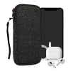 kwmobile Universal telefon Pouch Size XXL - 7 - Neoprene smartphone Pouch with Zip - Water-Repellent Mobile Pouzdro na telefon - Sleeve in Anthracite / bílá