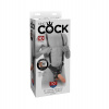 Popruhy s postrojom a dildo King Cock 10 Hollow Strap on Suspender System Light
