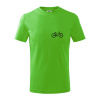 Obrázok kolesa na prsníku horský bicykel - Tričko detské bavlnené - 146 cm/10 rokov ( Apple Green )