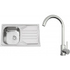 Set Sinks N140 (dřez Okio 800 V 0,7 mm matný + baterie Arco Celonerezová)