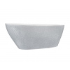 BESCO GOYA XS GLAM 140 x 62cm vaňa voľne stojaca oválna, s chrómovým sifónom, liaty mramor, strieborná lesklá, #WMD-140-GS