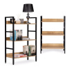 Stabilný 3-policový regál - kombinácia kovu a dreva 93 x 60 x 27,5 cm