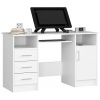 Bývaj s nami SK, Moderný písací stôl ANNA124, biely LTD