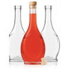 Sklenené fľaše na domáci sirup a likér – sada 5 × 500 ml so syntetickými zátkami