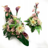 Veniec, kvety ikebana na hrob - Umelé kvety čelenku na hrob sade na cintoríne (Veniec, kvety ikebana na hrob - Umelé kvety čelenku na hrob sade na cintoríne)