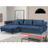 Rohová sedacia súprava Paris, modrá látka, ľavý roh