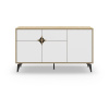 Nízka komoda v dekore duba v bielo-prírodnej farbe 140x79 cm Nola – Marckeric