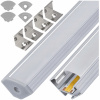 LED profil Berge hliníkový rohový strieborný 2 m pre LED pásik 12 mm
