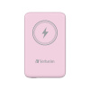 Verbatim, power banka s bezdrôtovým nabíjaním, 5V, nabíjanie telefónu, 32248, 10 000mAh, magnetické pripevnenie, ružová