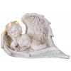 Magichome Dekorácia Anjel v krídlach, polyresin na hrob solar 24,5x12,5x14,5cm