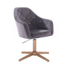 LuxuryForm DESIGN Kozmetické kreslo ROMA VELUR na zlatom kríži - tmavo šedé