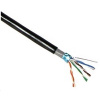 FTP kabel LYNX Cat5E, drát, dvojitý venkovní PE+PVC, černý, 305m cívka LX-SLD-FTP5E-OUTDJ-BK