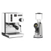 Rancilio Silvia BC, white + Eureka Helios 65, grey