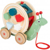 Ťahacia hračka Small Foot Ťahací motorický slimák s tvarmi (4020972117342)