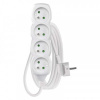 Predlžovací kábel 2 m / 4 zásuvky / biely / PVC / 1 mm2