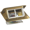 Legrand Zásuvkový box POP-UP do podlahy, mosadz brúsená, 4 moduly