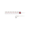 Solight predlžovací prívod, 6 zásuviek, biely, vypínač, 1,5m PP70