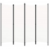 vidaXL 4-panelový paraván biely 200x180 cm