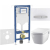 GEBERIT Duofix Special súprava 5v1 - inštalačný modul, závesná sprchová toaleta Rimless a Softclose WC sedadlo TECEone, tlačidlo Sigma50 Square, 115.788.11.2 (chróm/biela), SANI11CT3106
