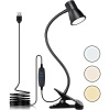 Interlook FH-08-5W-BK | Stolová lampa s klipom | Flexibilná lampa na čítanie | Nočná lampa s možnosťou zmeny farby | USB LED svetlo