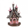 Clayre & Eef Hnedo-ružová svietiaca perníková chalúpka Gingerbread House - 16*13*26 cm / 3*AA - Clayre & Eef