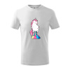 Jednorožec prdí - Tričko detské bavlnené - 134 cm/8 rokov ( Biela )