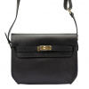 Luka 20-064 čierna dámska kožená kabelka 25,5 x 20 x 6,5 cm