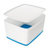 Rivas.sk - Kancelárske potreby Úložný box s vekom Leitz MyBox, veľkosť L biela/modrá