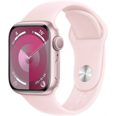 Apple Watch Series 9 GPS 41mm púzdro z ružového hliníku - svetlo ružový športový remienok - S/M (MR933QC/A)