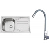 Set Sinks N139 (dřez Okio 800 V 0,7 mm matný + baterie Elasta Nerez/Šedá)