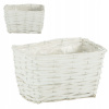 Prútený balkónový box 26 x 18 cm (Biely prútený balkónový box, kvetináč, držiak na kvety, parapet, 26 cm)