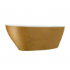 BESCO GOYA XS GLAM 140 x 62cm vaňa voľne stojaca oválna, s chrómovým sifónom, liaty mramor, zlatá lesklá, #WMD-140-GZ