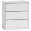 TopEshop Karo komoda 70 x 43 x 78cm matná biela (KOMODA 3 ZÁSUVKY VÝŠKA 78CM KARO K3 BIELA)
