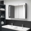 vidaXL LED kúpeľňová zrkadlová skrinka 89x14x62 cm sivá - Sivá - 20948-162492